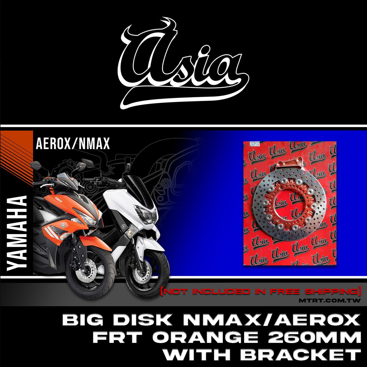 BIG DISK NMAX Aerox FRT Orange  260MM w/ bracket ASIA