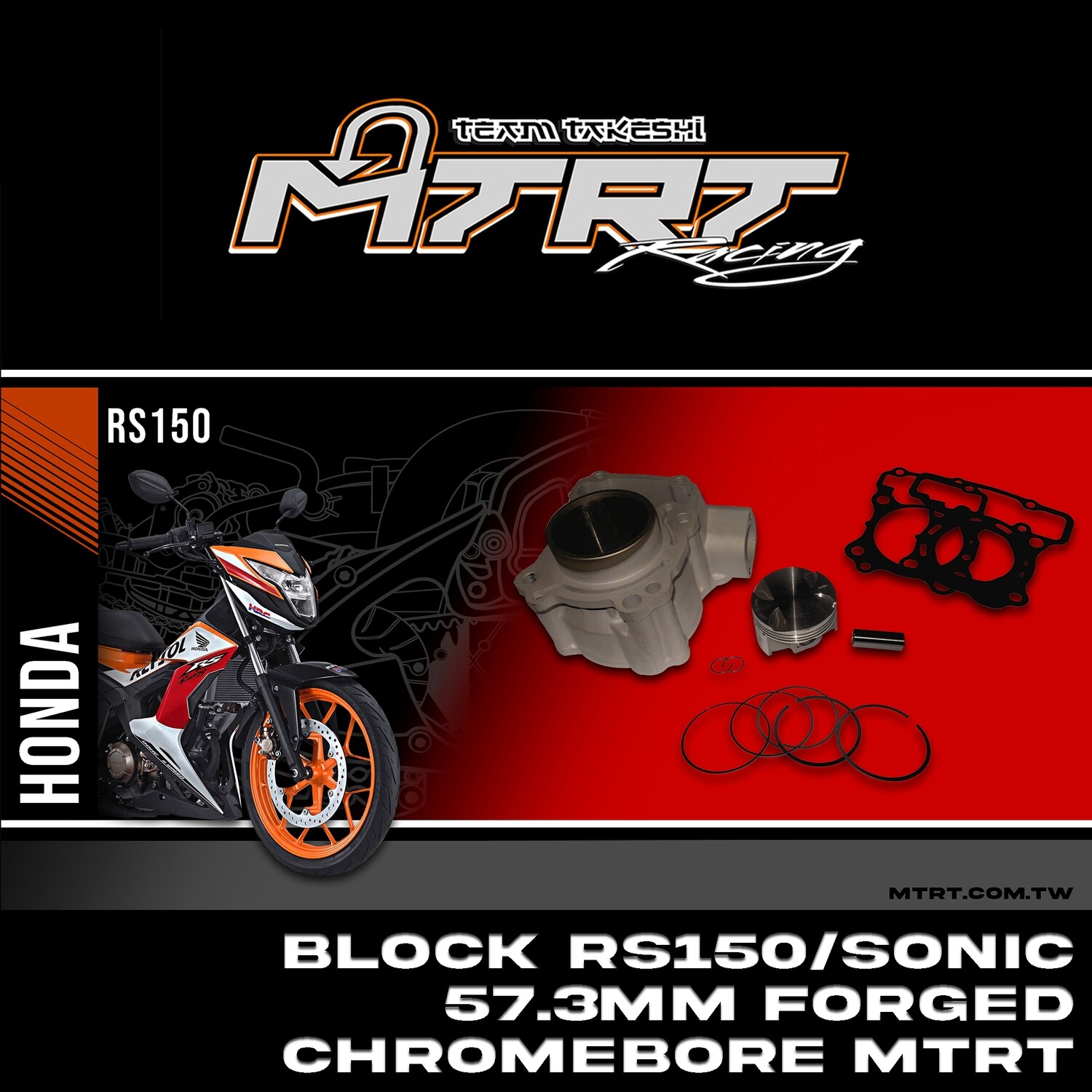 BLOCK RS150 / SONIC 57.3MM Chromebore Forged MTRT