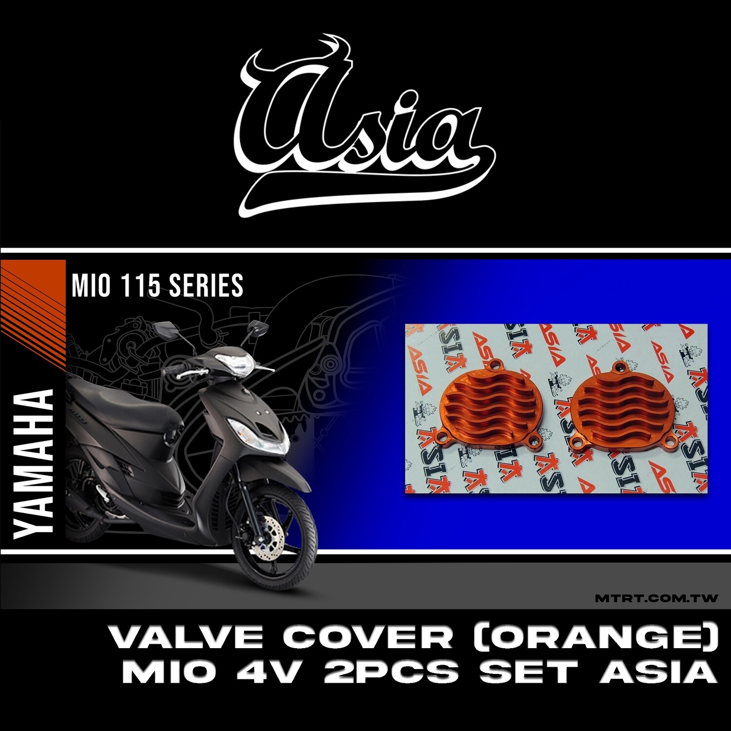 VALVE COVER ( ORANGE ) MIO 4V 2PCS SET ASIA