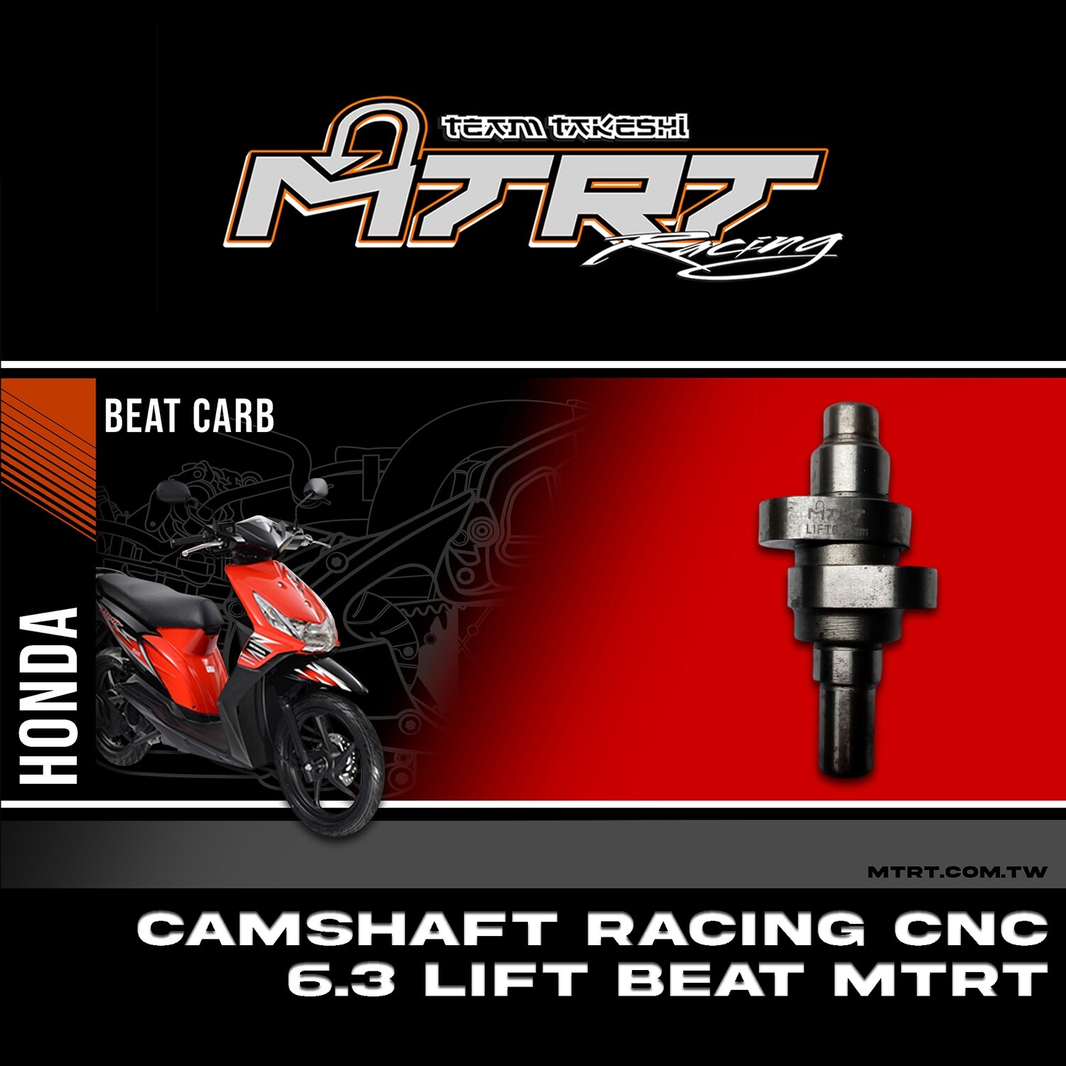 CAMSHAFT RACING CNC 6.3 LIFT  BEAT MTRT