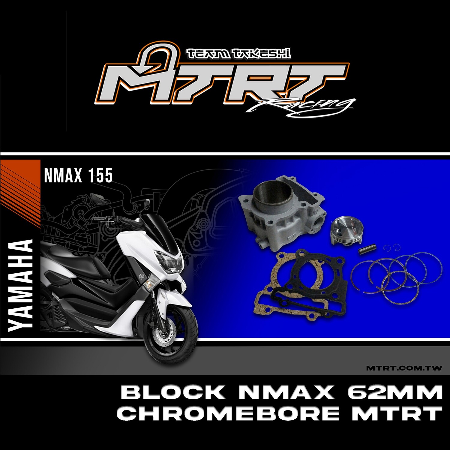 BLOCK NMAX/AEROX 62MM Chromebore MTRT