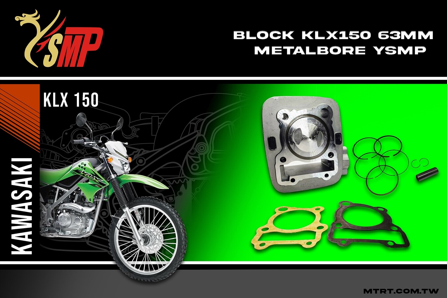 BLOCK KLX150  63MM Metal bore  YSMP