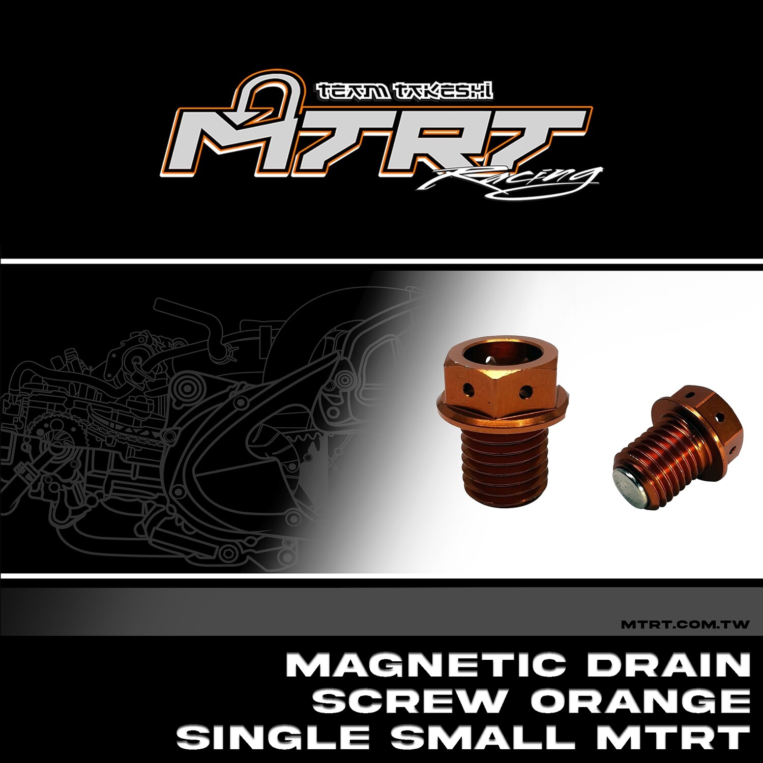 MAGNETIC DRAIN Screw ORANGE Single SMALL MTRT