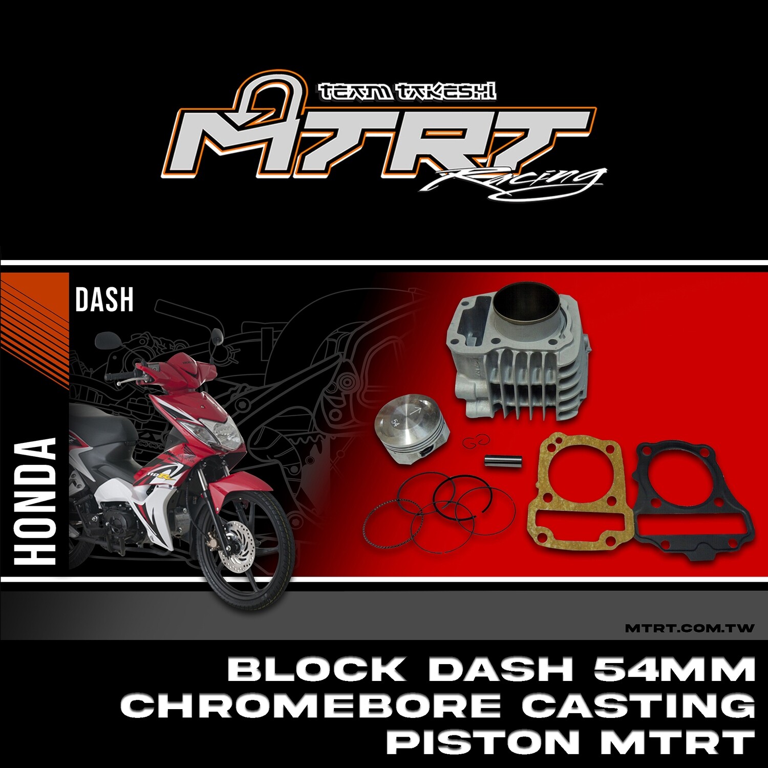 BLOCK DASH 54MM Chromebore Casting piston MTRT