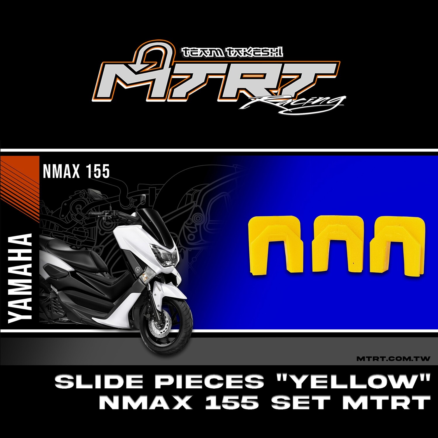 SLIDE PIECES "yellow"  NMAX155/AEROX155 Set  ORANGE MTRT