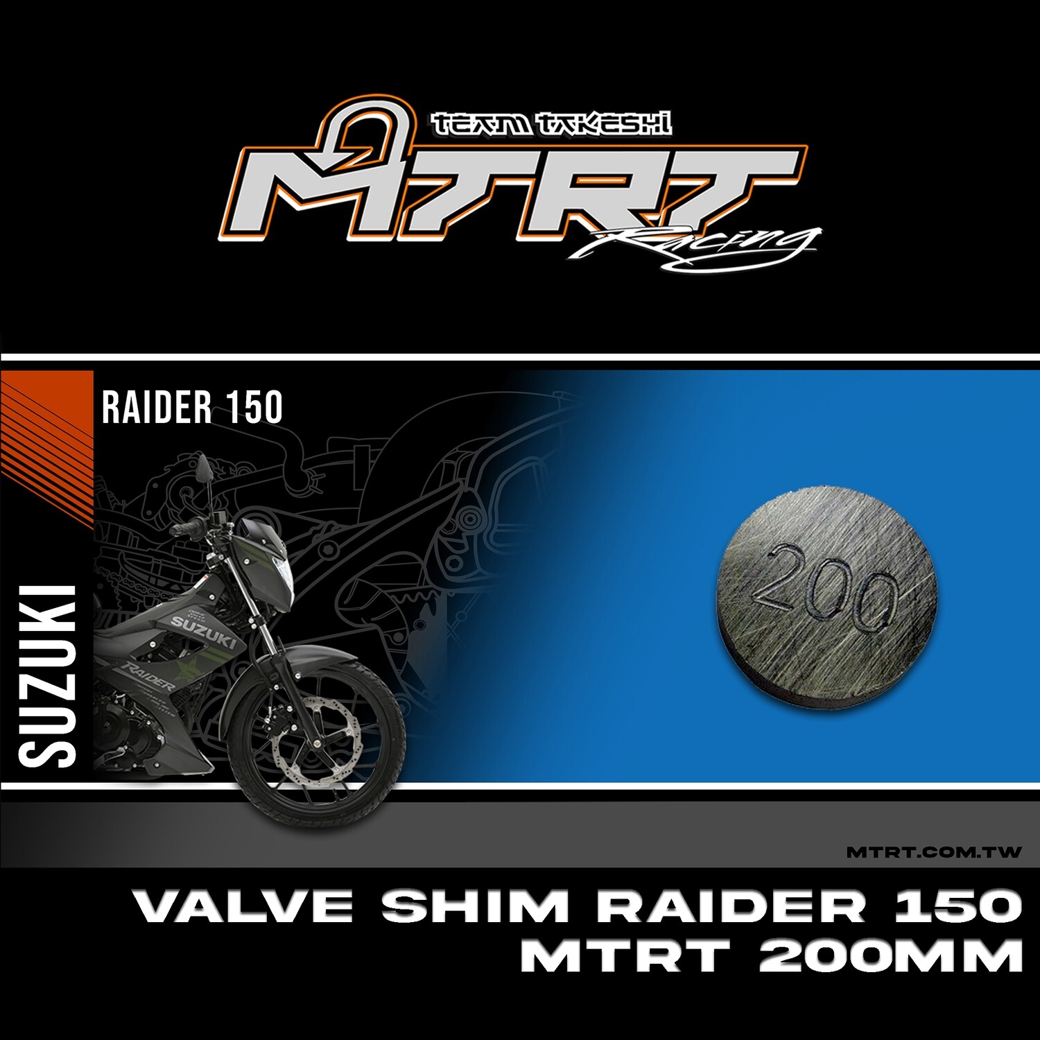 VALVE SHIM RAIDER150CBR MTRT 200mm M-Op1
