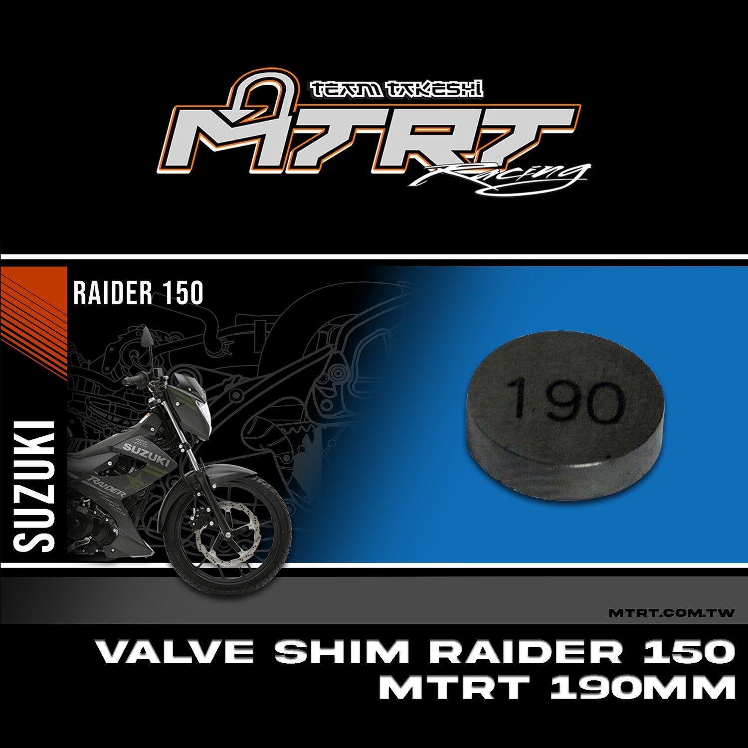 VALVE SHIM RAIDER150CBR MTRT 190mm M-Op1