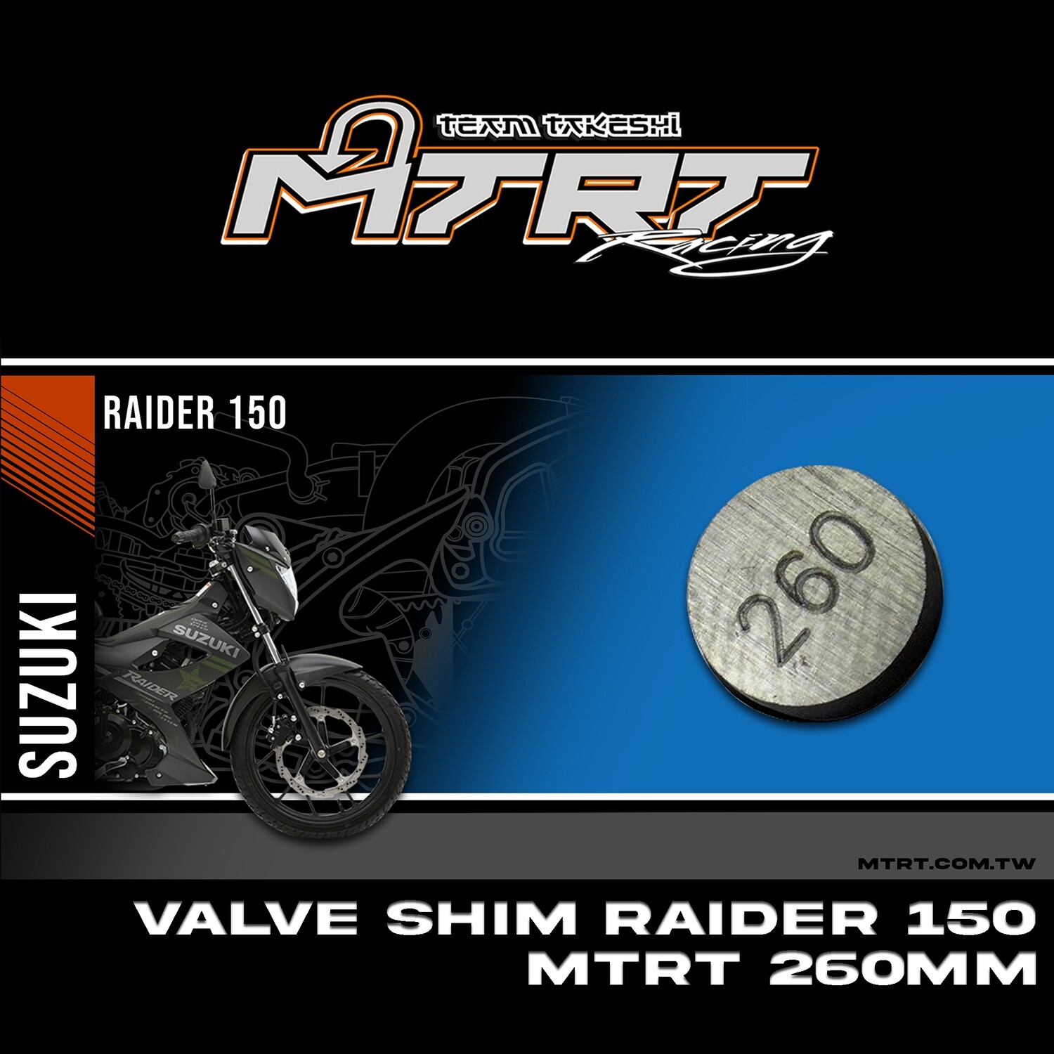 VALVE SHIM RAIDER150 CBR MTRT 260mm