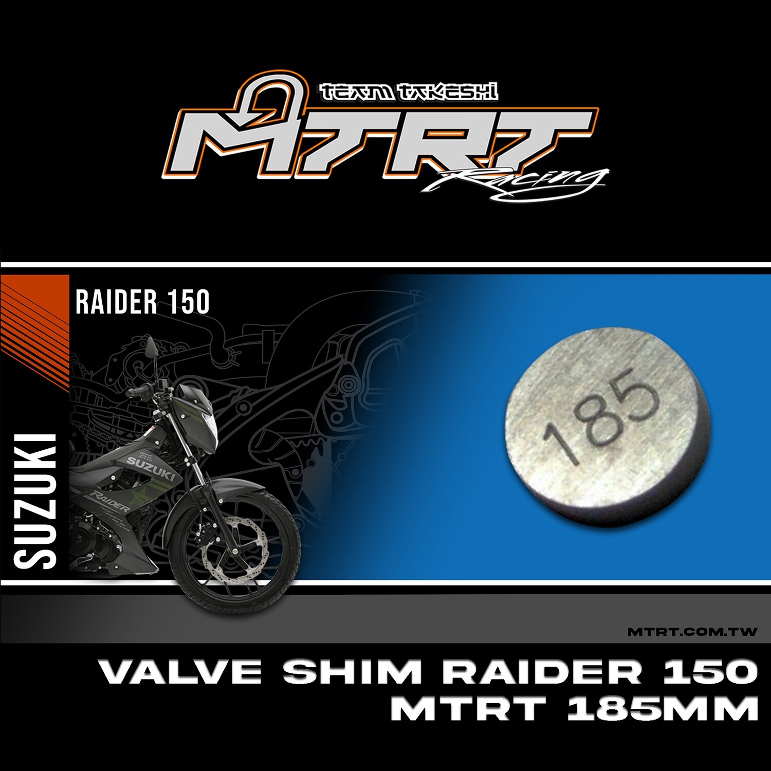 VALVE SHIM RAIDER150CBR MTRT 185mm