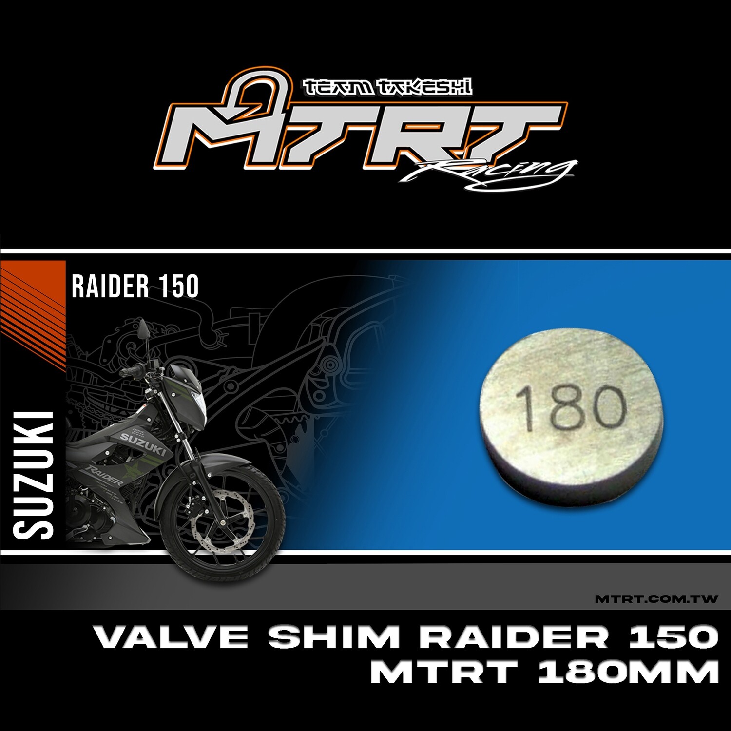 VALVE SHIM RAIDER150CBR MTRT 180mm M-Op1