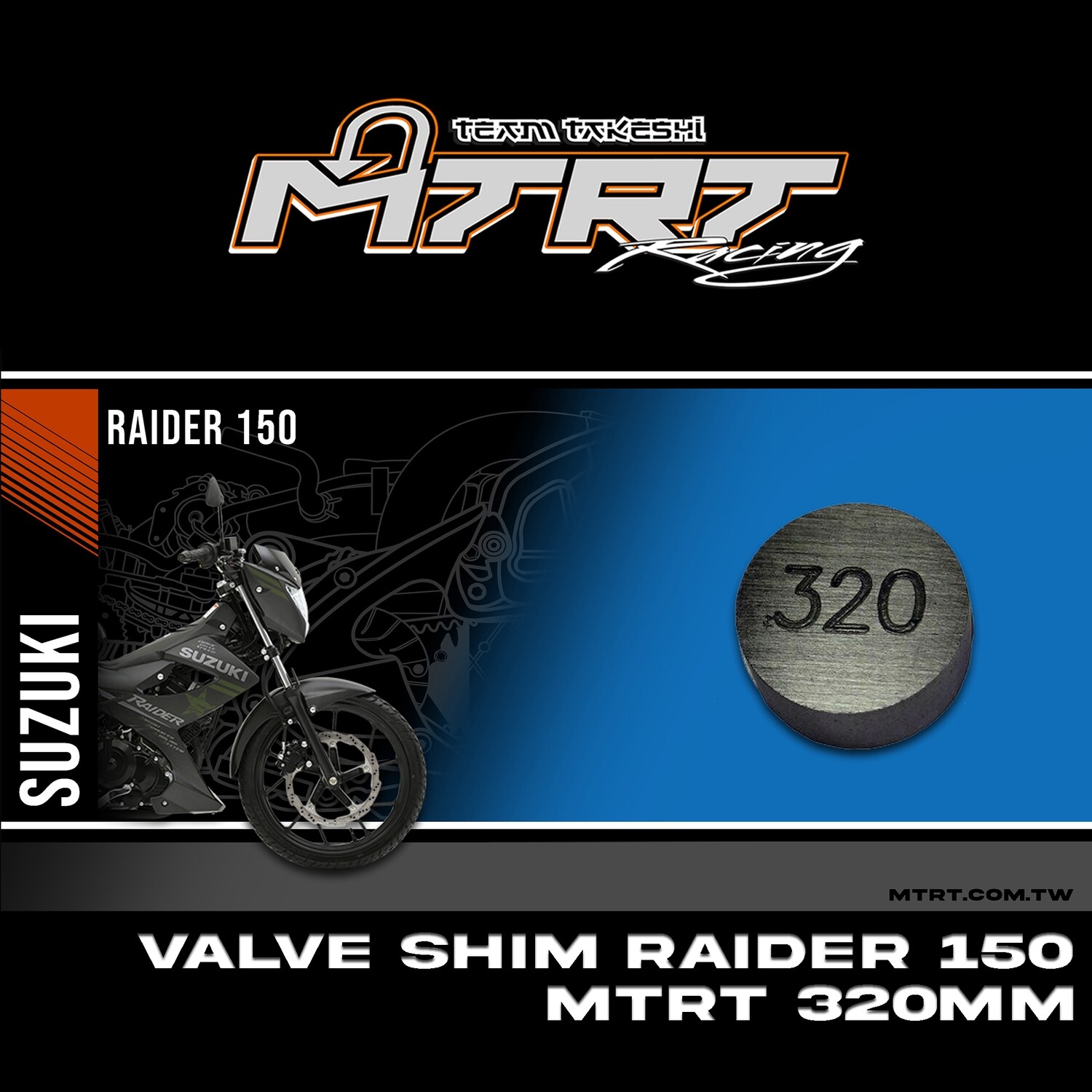 VALVE SHIM RAIDER150CBR MTRT 320mm M-Op1