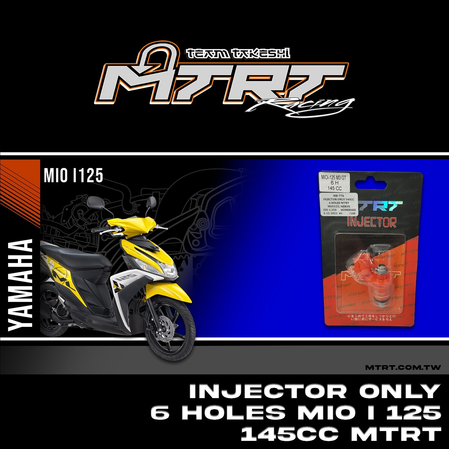 INJECTOR ONLY 6HOLES  MIOi125/Aerox155 145CC MTRT