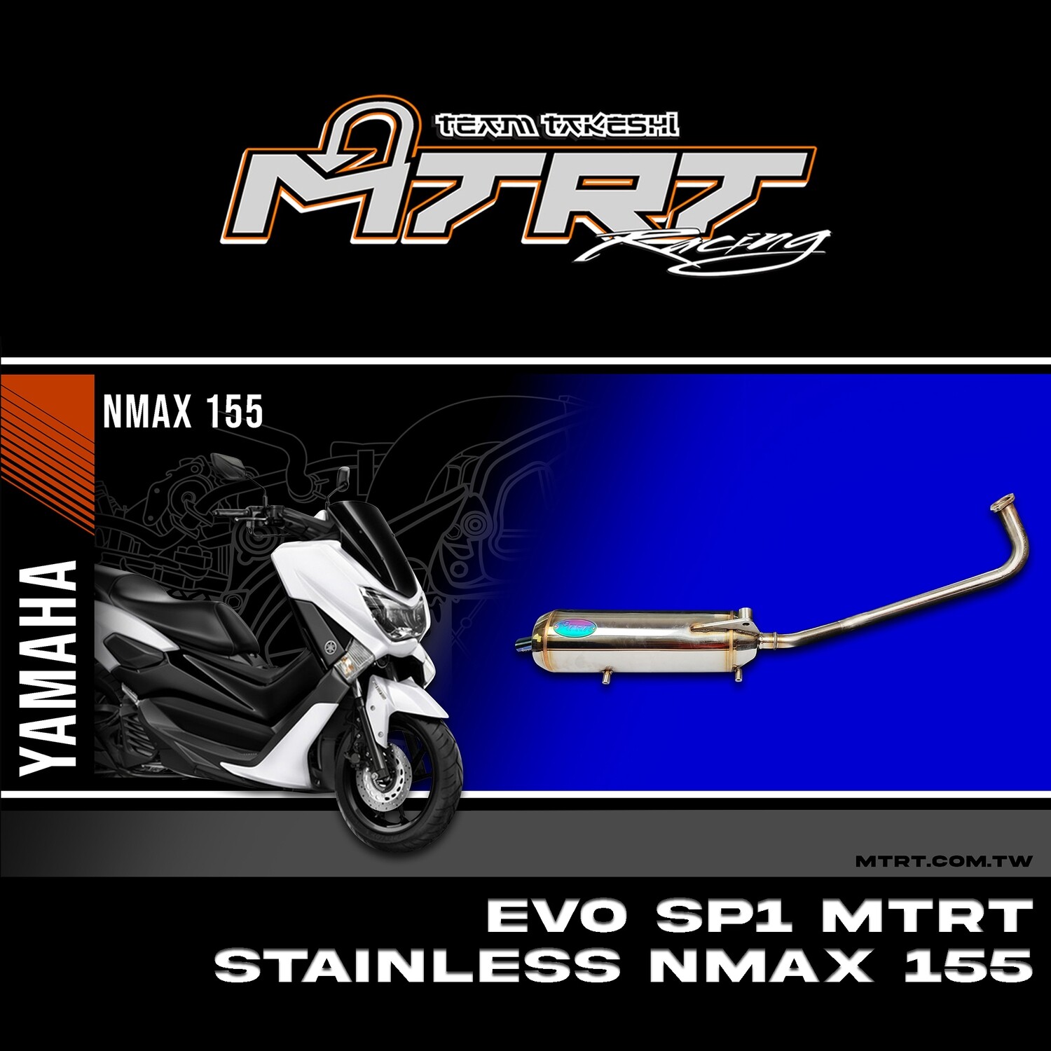 PIPE EVO-SP1 NMAX155  STAINLESS MTRT SILENT POWER (TAIWAN)
