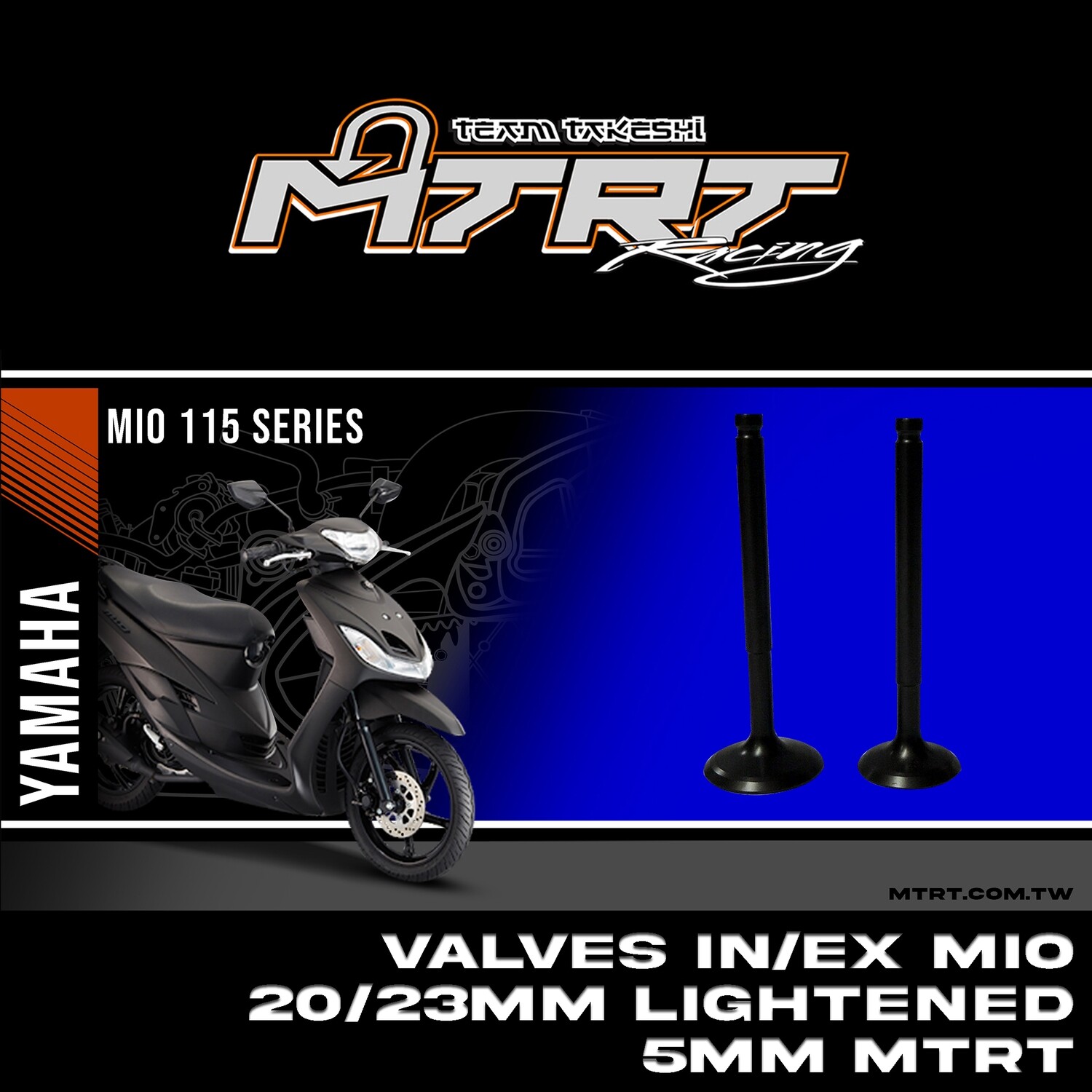 VALVES  IN/EX  MIO 20/23MM Lightened 5mm MTRT
