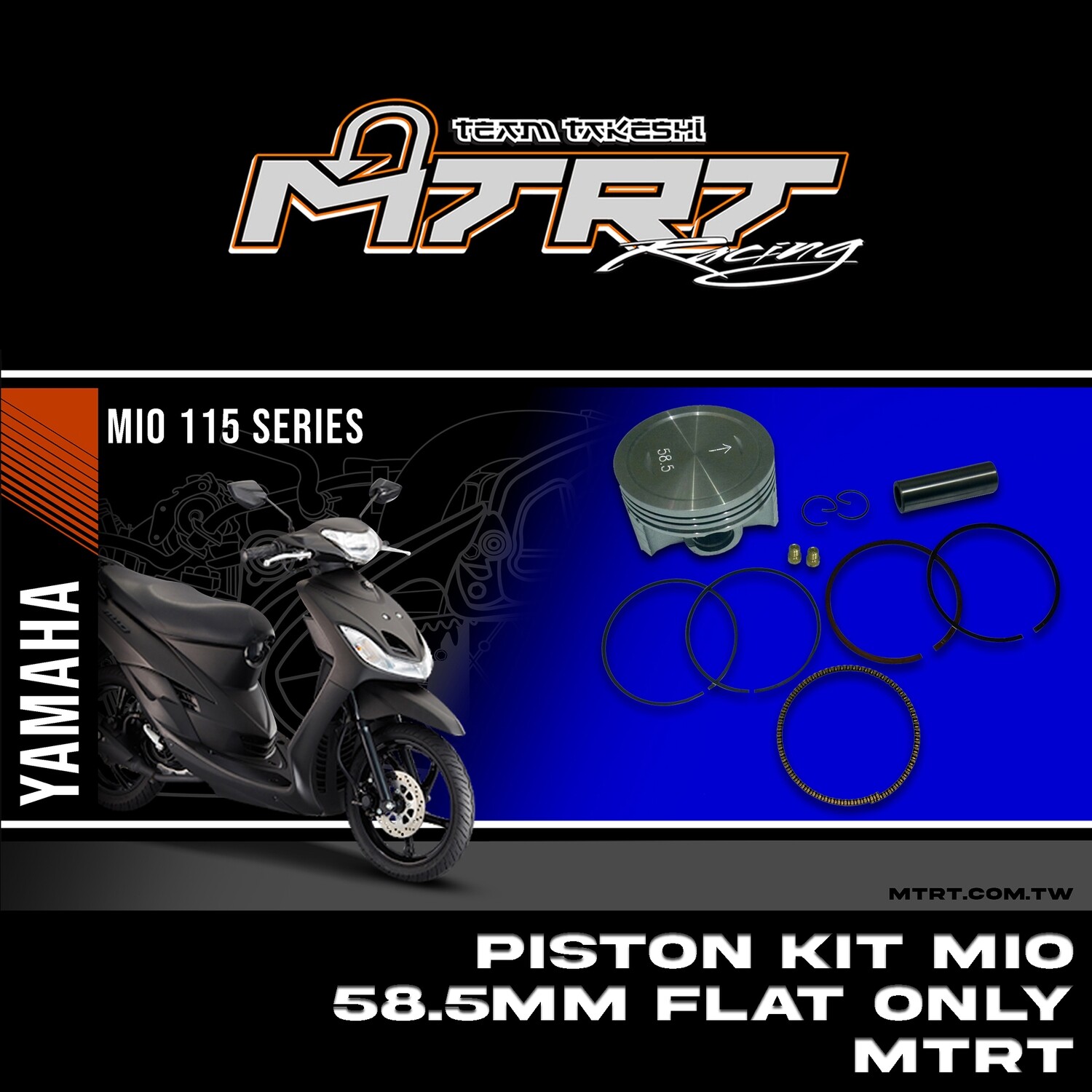 PISTON KIT MIO 58.5MM Flat only MTRT
