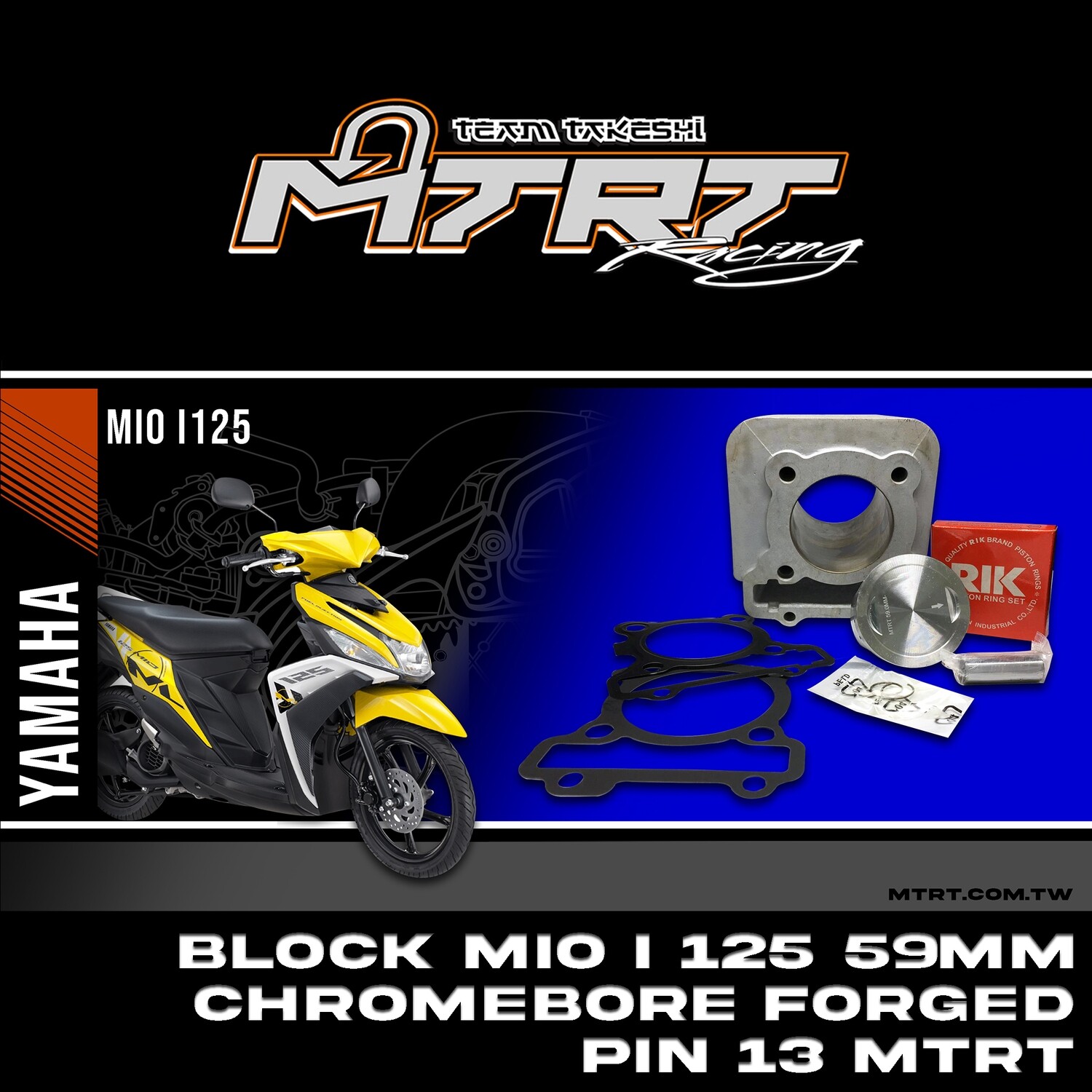 BLOCK MIOi125 59MM CHROMEBORE FORGED MTRT