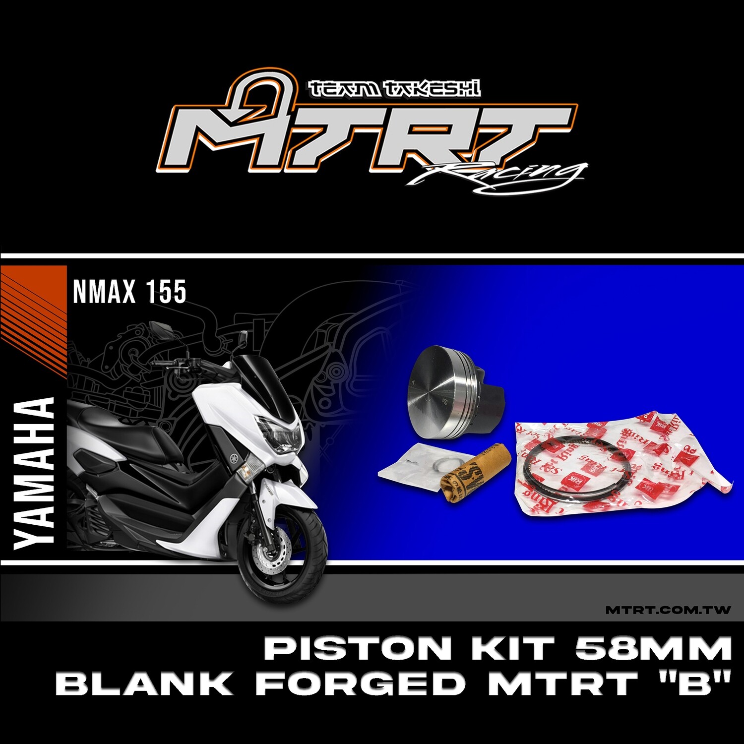 PISTON KIT 58mm Blank Forged MTRT "B"