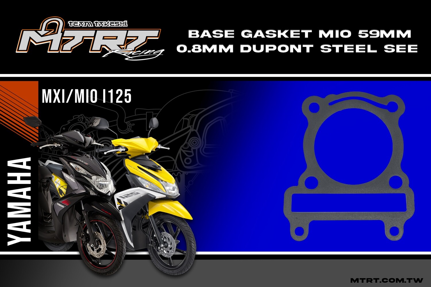 base gasket mio 59mm 0.8mm dupont steel see