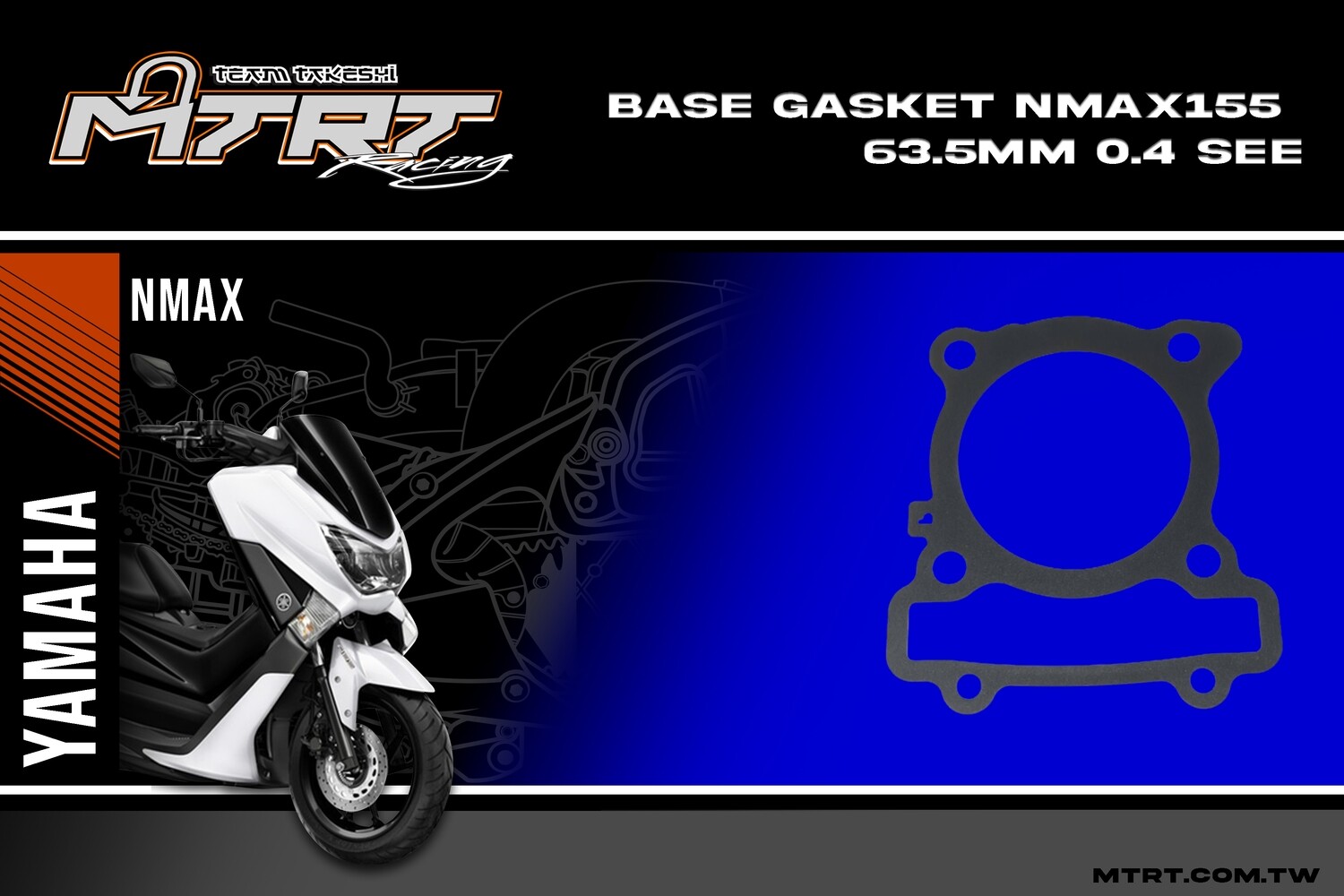 BASE GASKET NMAX155 63.5MM 0.4mm SEE