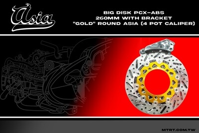 BIG DISK PCX-ABS 260MM WITH BRACKET "GOLD" ROUND ASIA (4 POT CALIPER