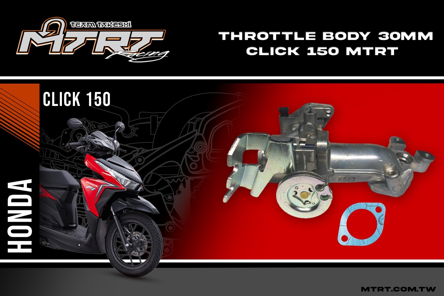 Throttle Body 30MM Click 150 MTRT without ISC