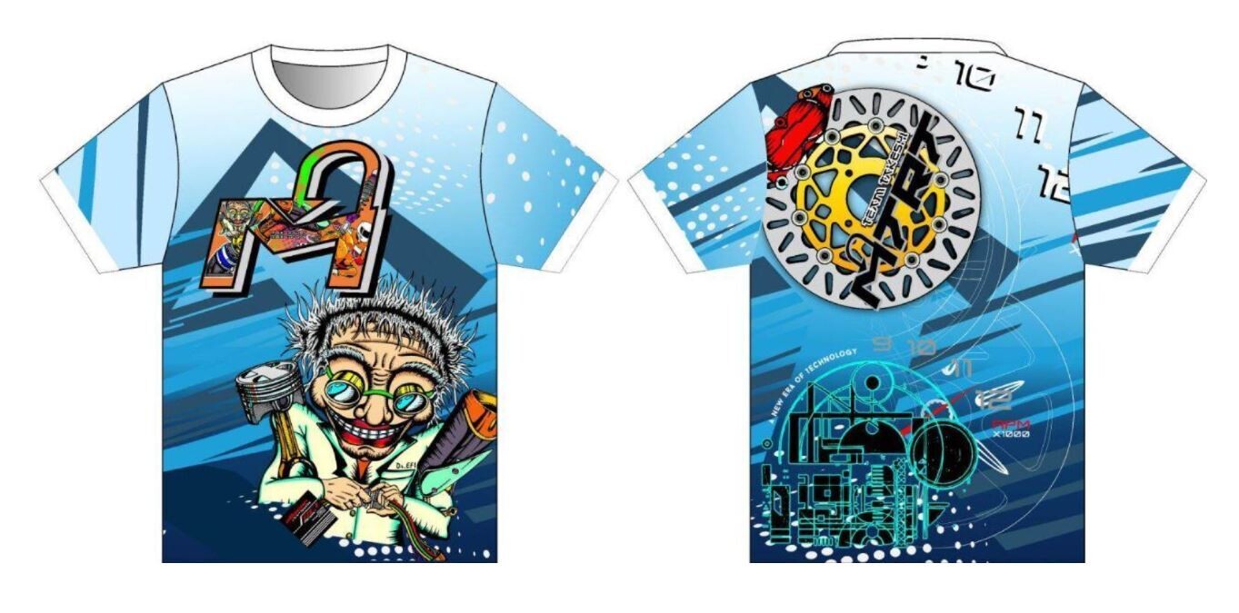 QIANA T SHIRT BLUE 2023 new MTRT design ( XLARGE)