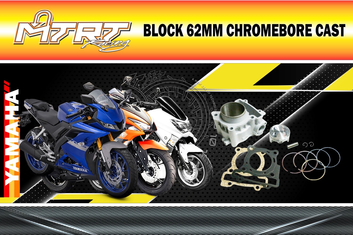 BLOCK NMAX/AEROX 62MM Chromebore cast MTRT