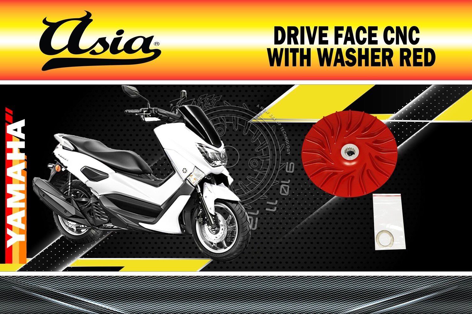 DRIVE FACE WITH WASHER NMAX155 ASIA RED