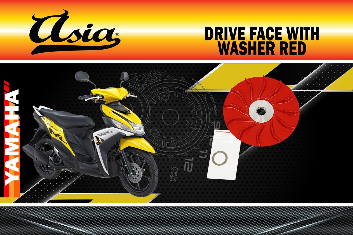 DRIVE FACE WITH WASHER MIOi125 ASIA RED