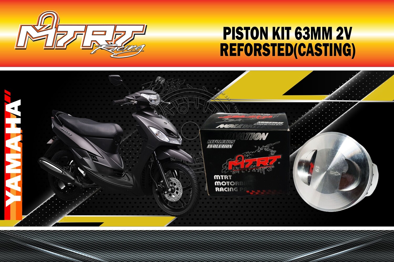 PISTON  KIT  MIO 63MM 2V Reforsted (Casting)  MTRT
