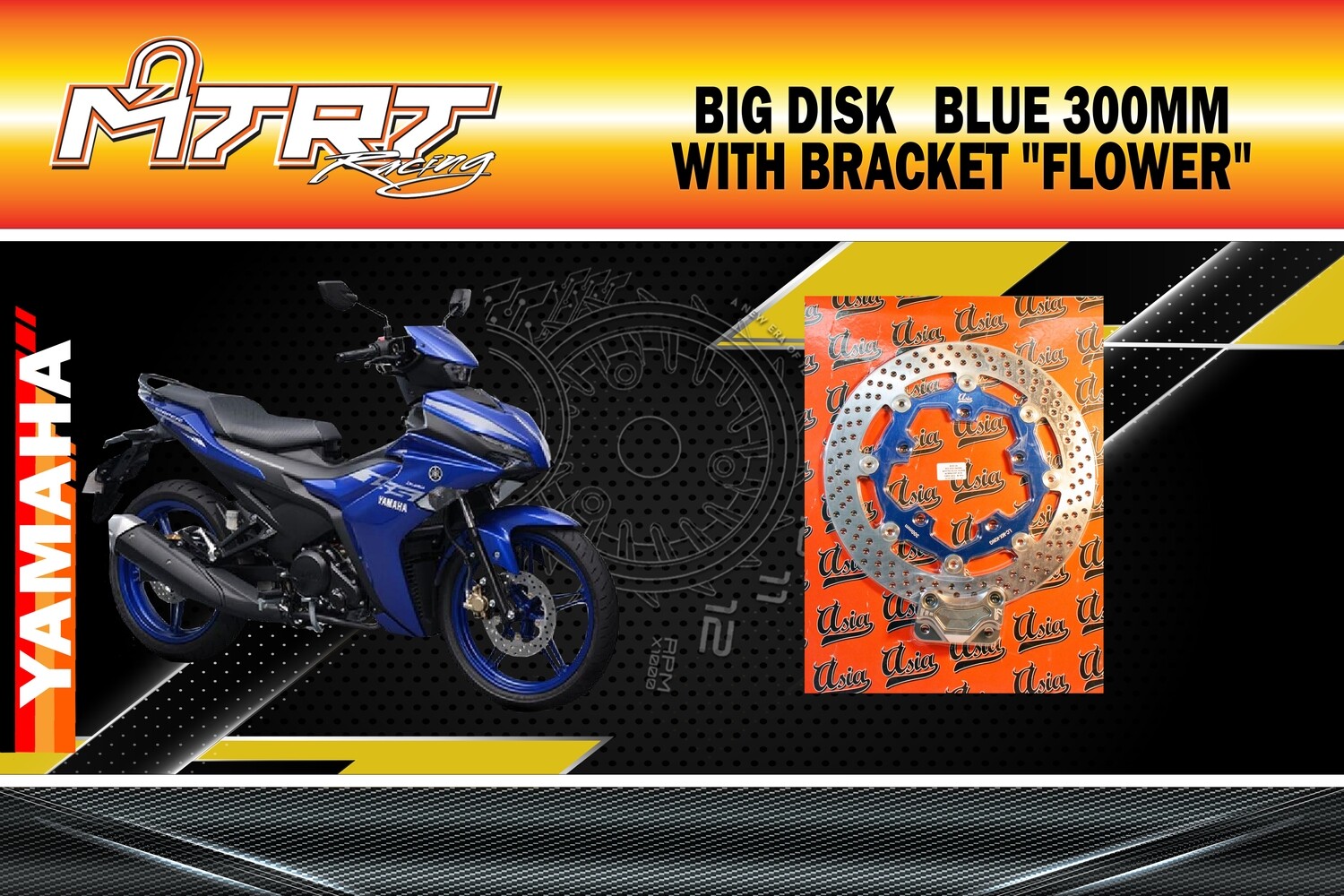 BIG DISK SNIPER MXKing BLUE 300MM with bracket  ASIA &quot;FLOWER&quot;