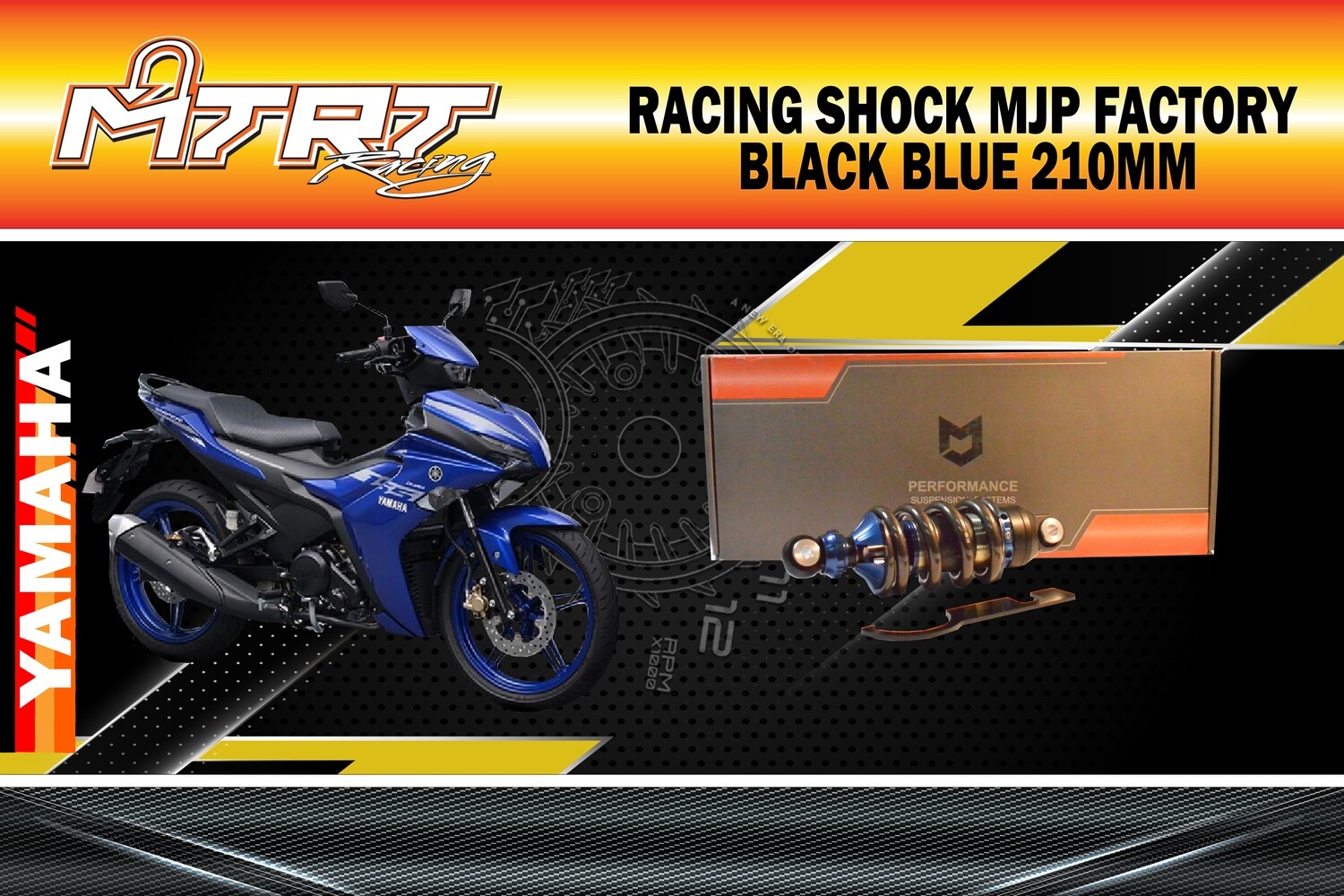 RACING SHOCK MJP Factory SNIPER150 Black Blue 210MM