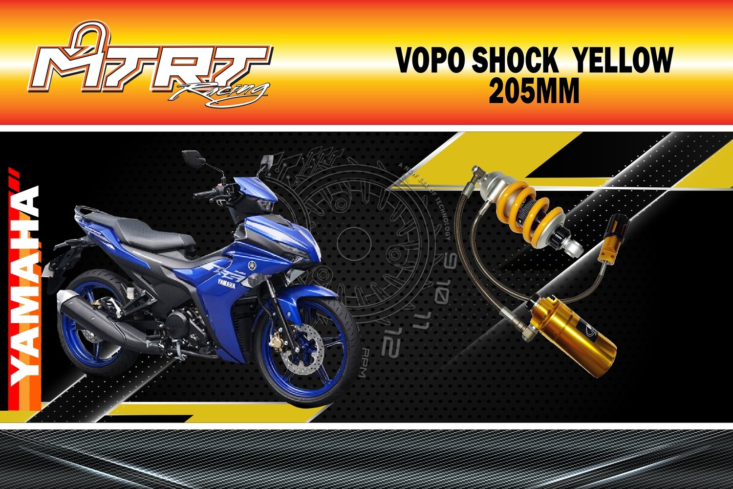 VOPO SHOCK SNIPER150/MXKING YELLOW 205MM NEW