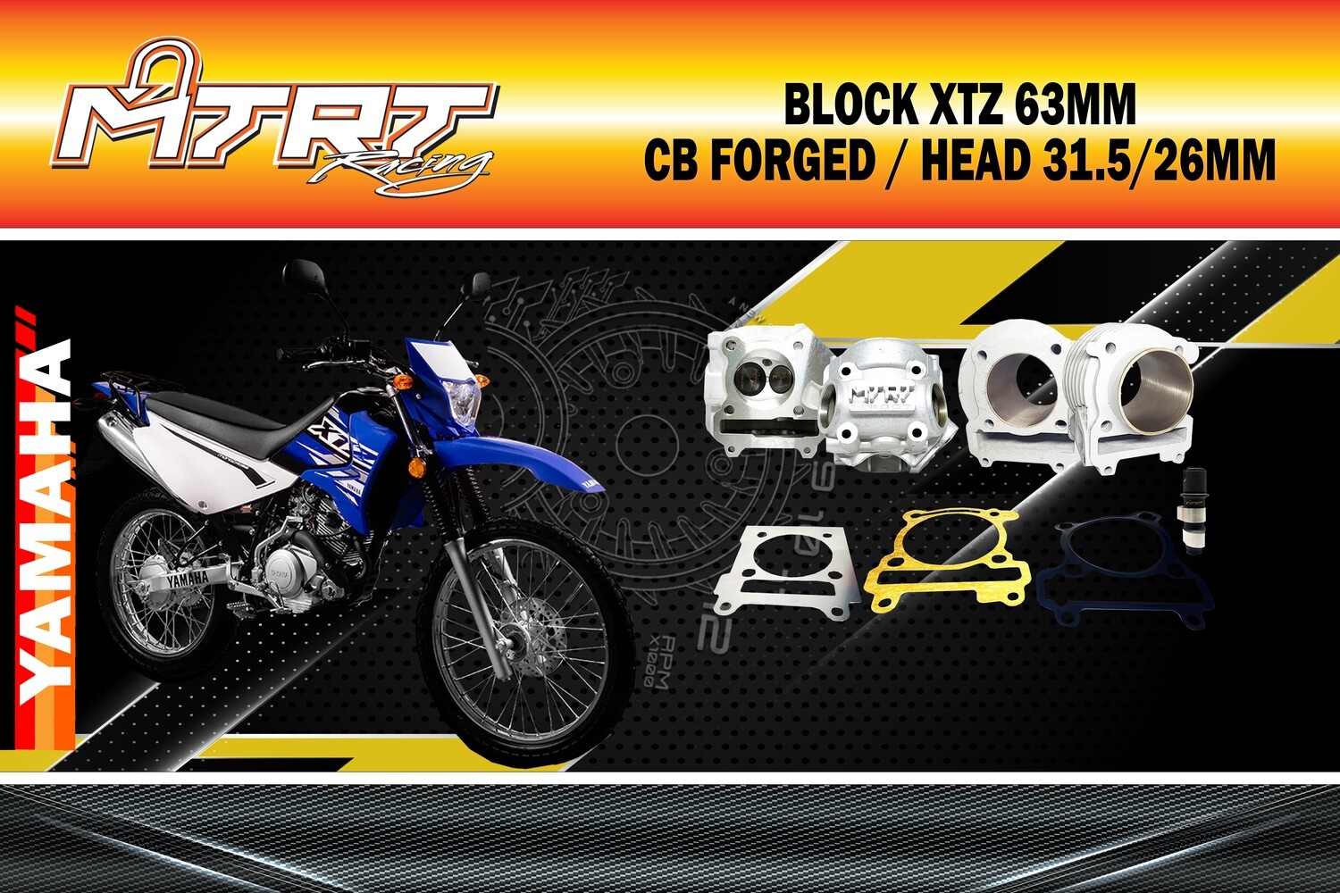 BLOCK XTZ 63mm CB Forged / Head 31.5/26mm
w/alloy gasket,St4cams MTRT