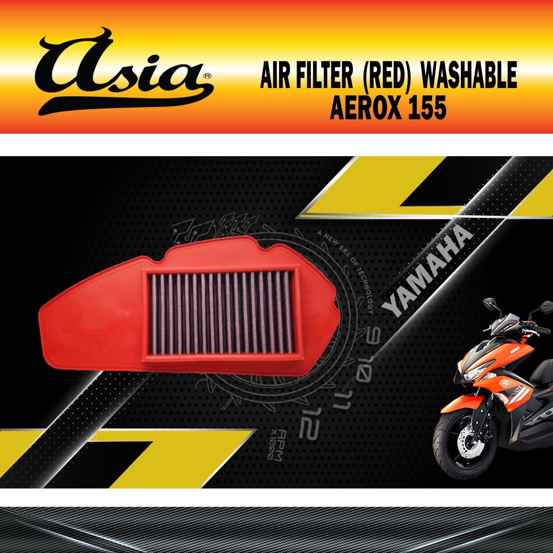AIR FILTER AEROX155  (RED) ASIA WASHABLE