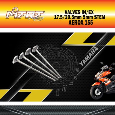 VALVES IN/EX AEROX/NMAX 2020 17.5/20.5MM 5MM STEM MTRT