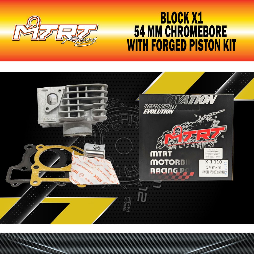 BLOCK X1 54MM Chromebore w/FORGED PISTON KIT MTRT