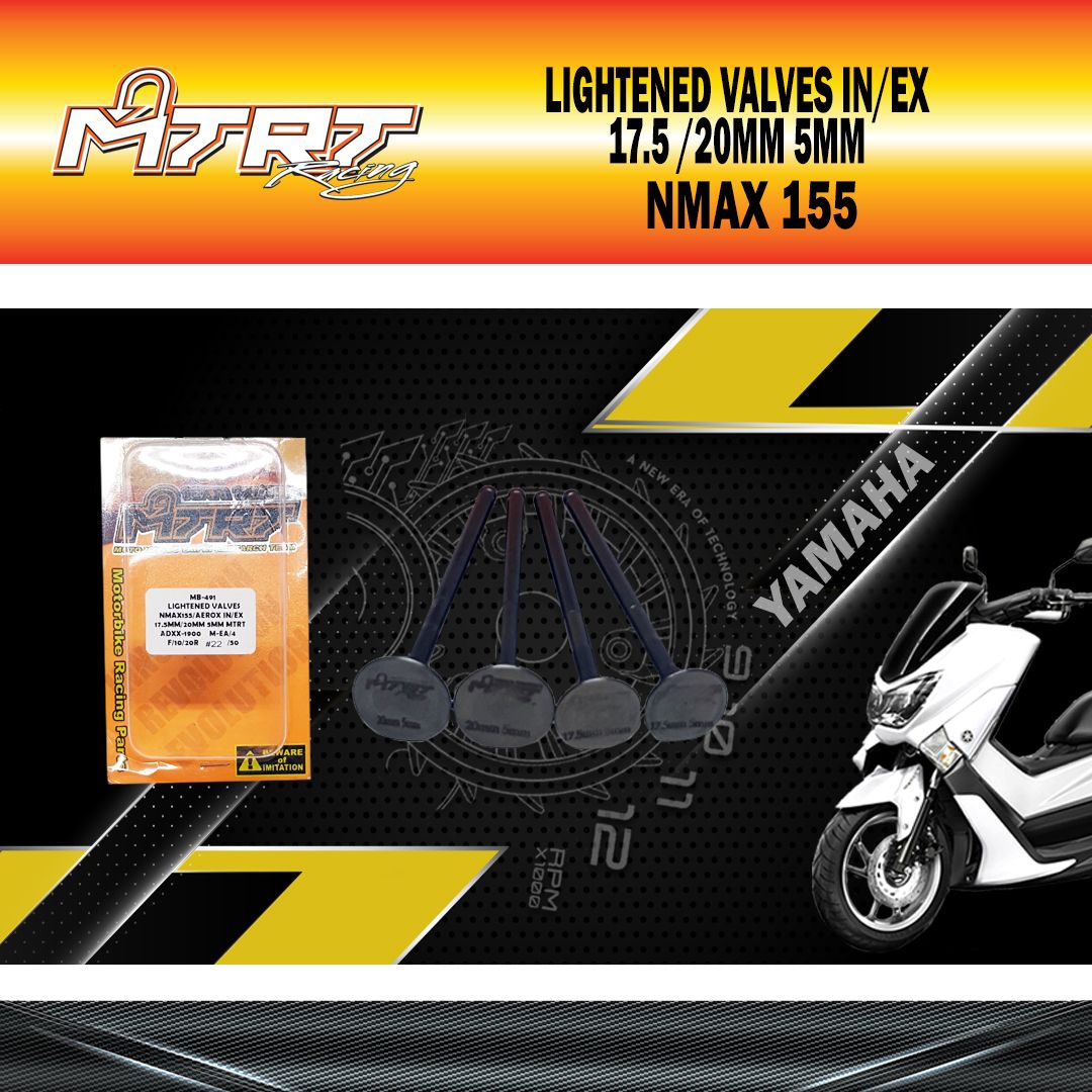 LIGHTENED VALVES IN/EX NMAX/AEROX  17.5/20mm  5mm MTRT