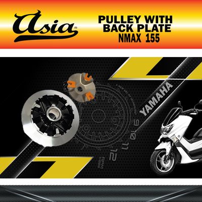 PULLEY with BACK PLATE NMAX &quot;ASIA&quot; BLACK