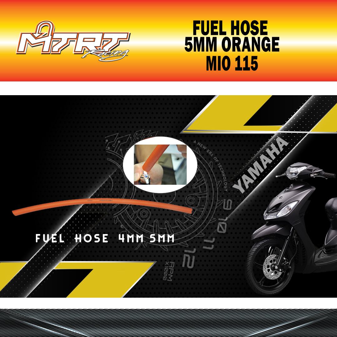 FUEL HOSE 5MM  ORANGE MTRT