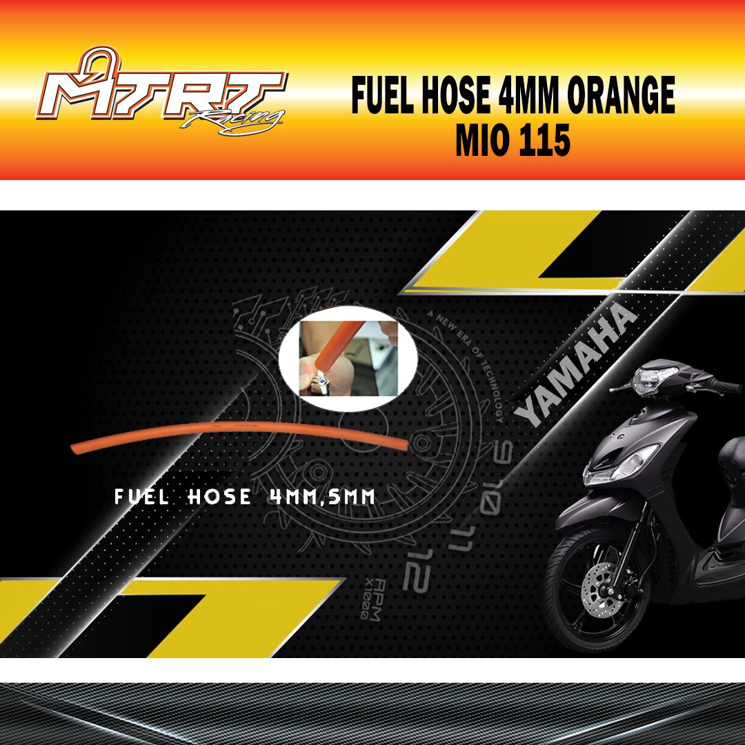 FUEL HOSE 4MM ORANGE MTRT