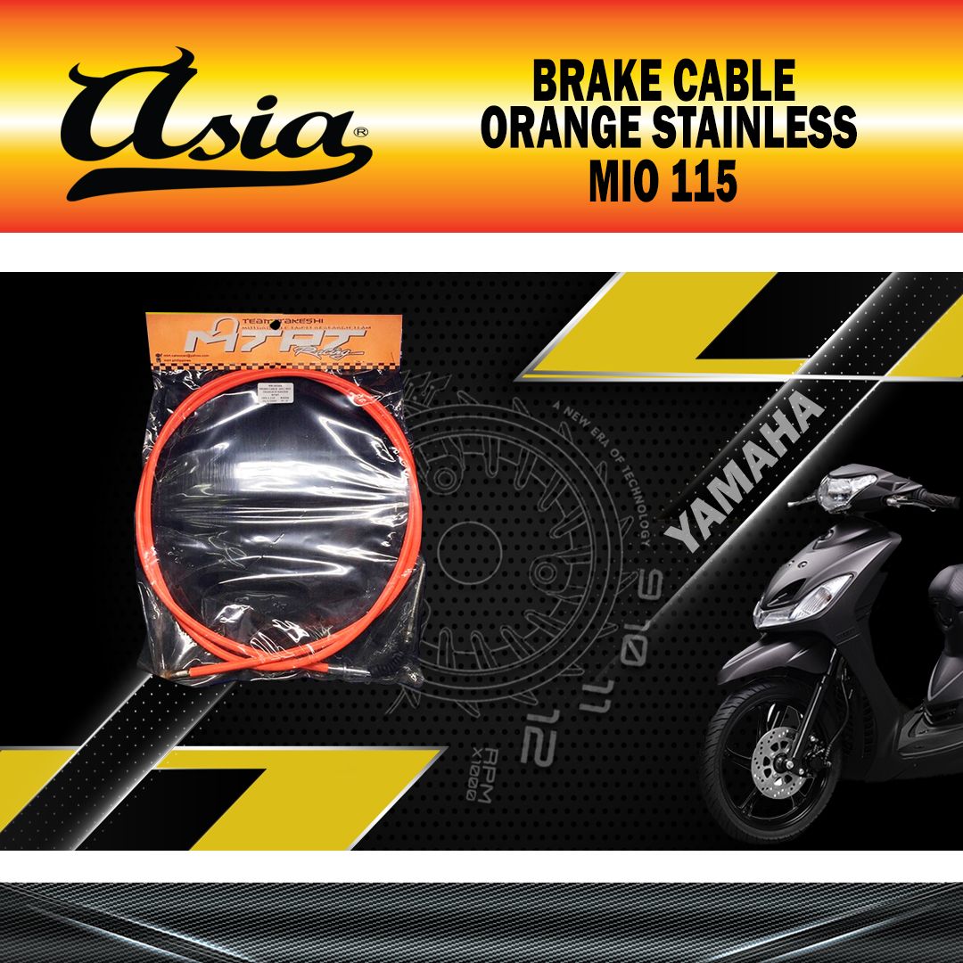 BRAKE CABLE ORANGE STAINLESS