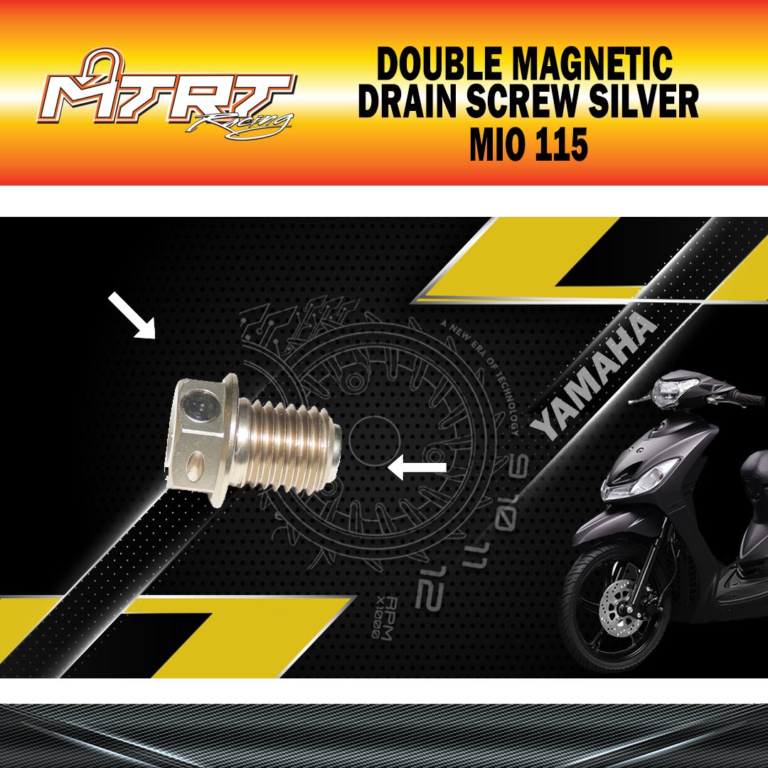 DOUBLE MAGNETIC DRAIN SCREW SILVER MIO MTRT