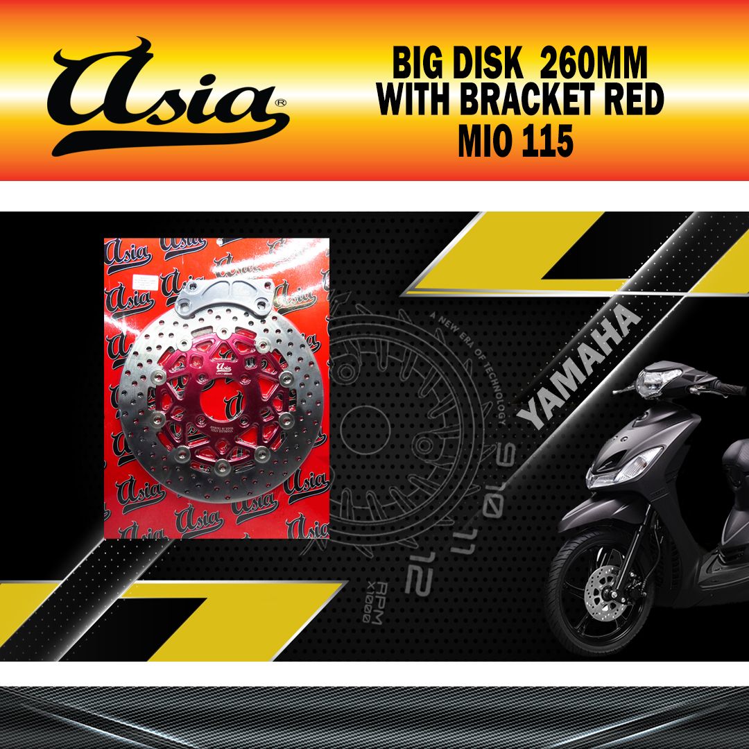 BIG DISK MIO 260MM WITH BRACKET RED   ASIA