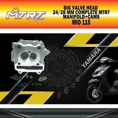 BIG VALVE HEAD MIO 24/28mm Complete MTRT +manifold+cams