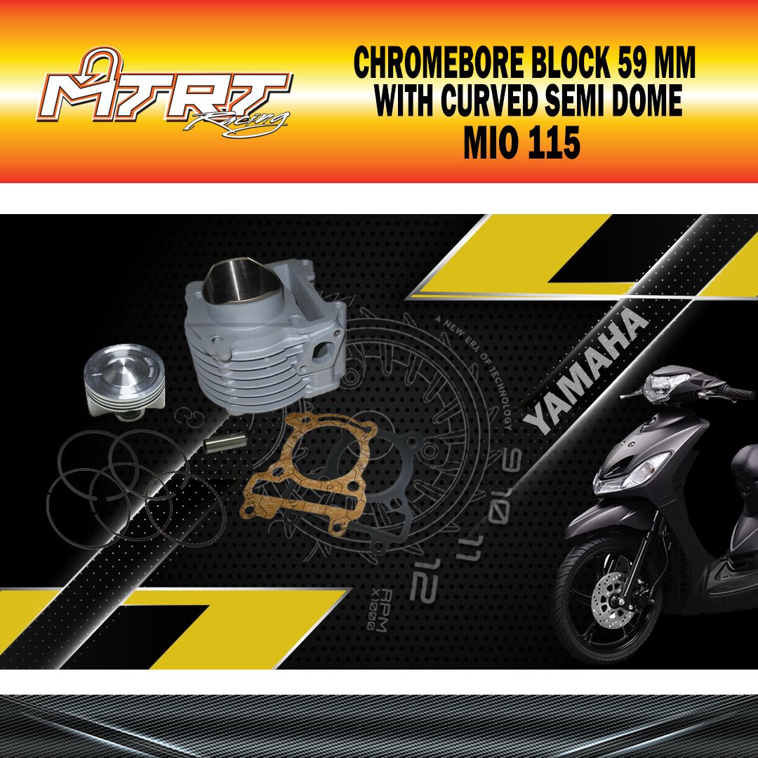 Chromebore BLOCK MIO 59mm  (w / Curved) Semi dome MTRT