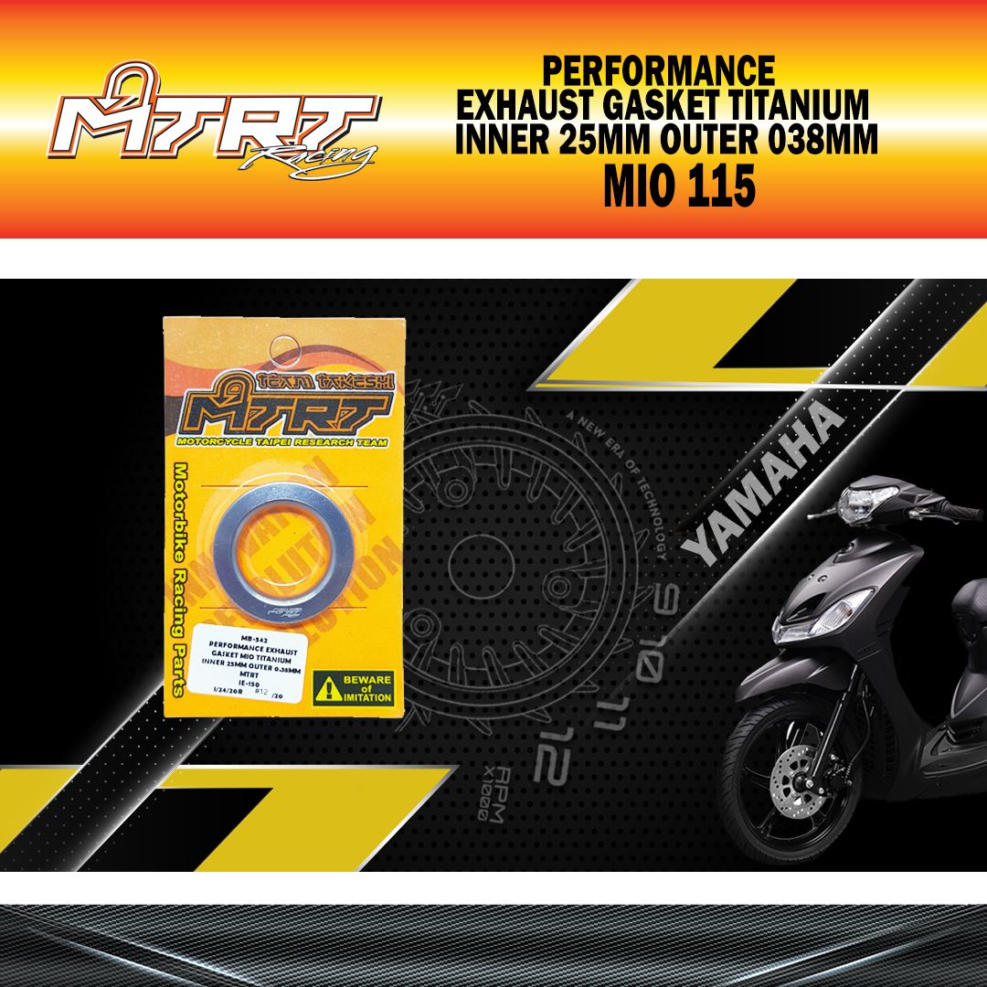 PERFORMANCE EXHAUST GASKET TITANIUM INNER 25MM OUTER 038MM MTRT