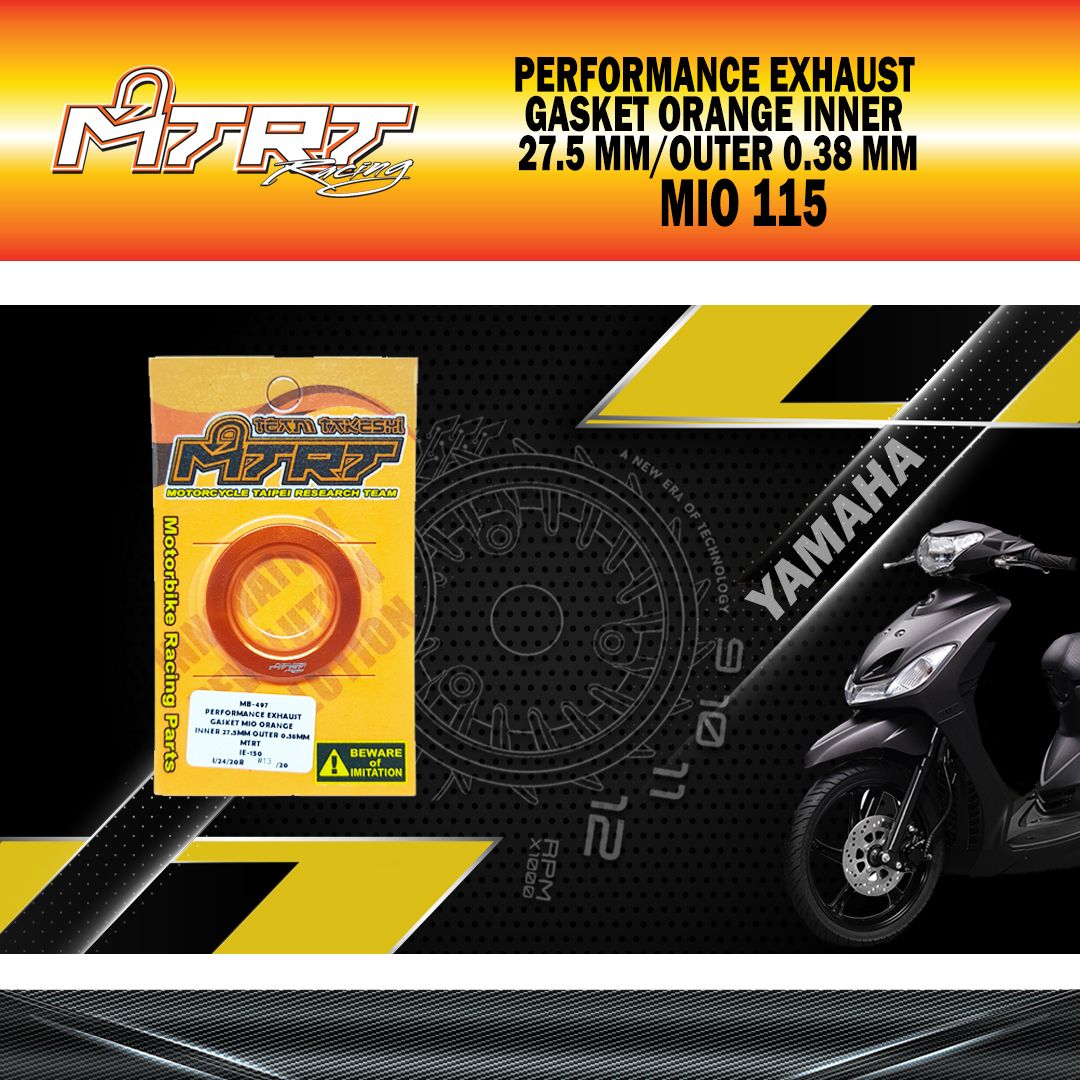PERFORMANCE EXHAUST GASKET ORANGE INNER 27.5MM/OUTER 0.38MM