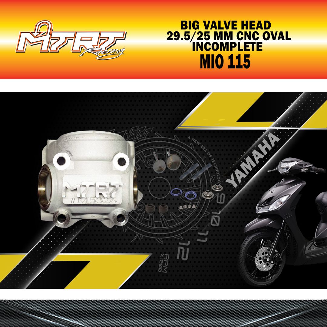BIG VALVE HEAD MIO 29.5/25mm CNC OVAL INCOMPLETE MTRT