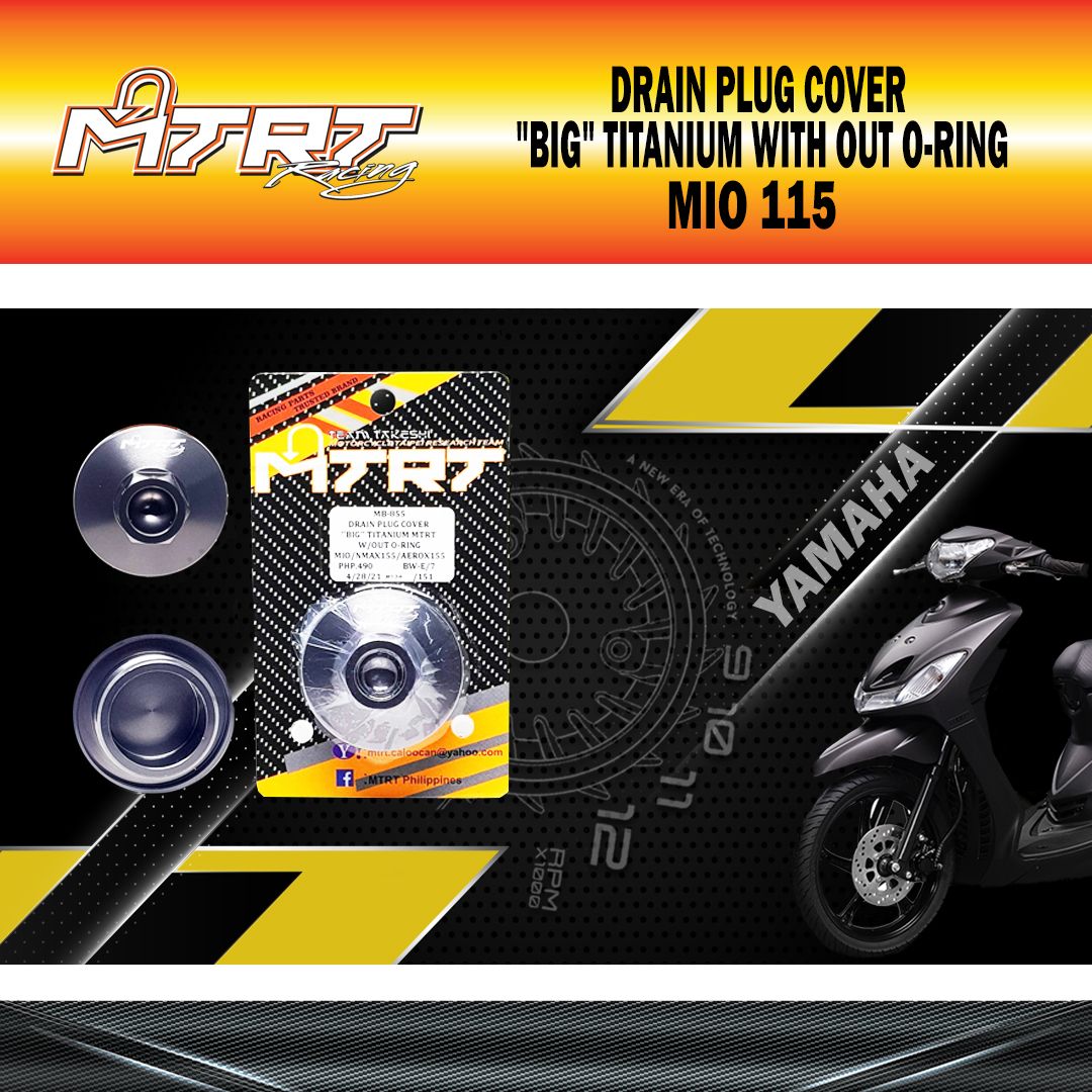 DRAIN PLUG COVER &quot;BIG&quot;  TITANIUM MTRT W/OUT O-RING MIO/NMAX155/AEROX155